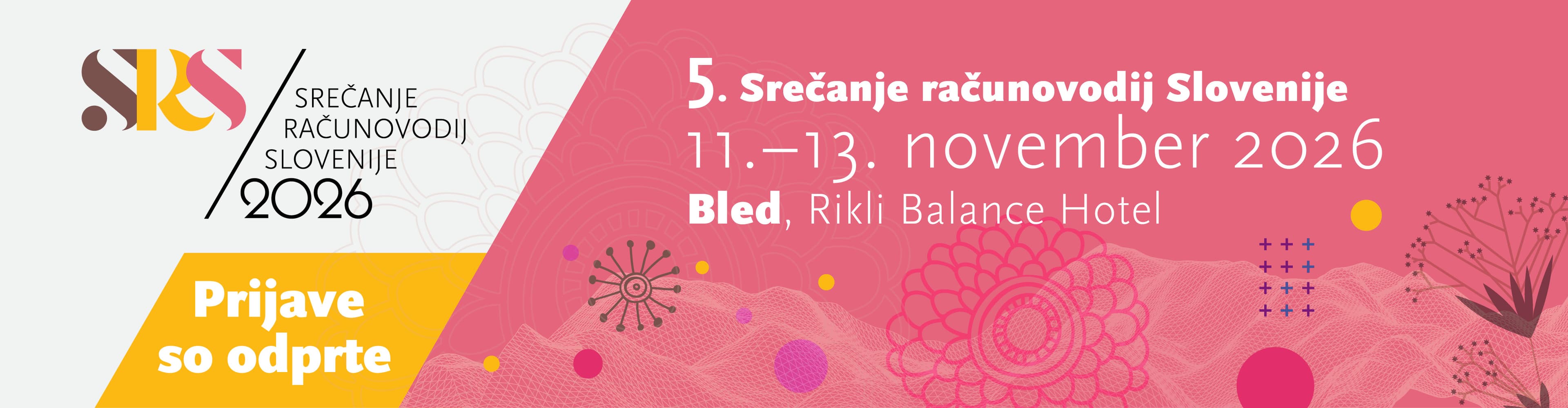 SRS 2026 – 5. Srečanje računovodij Slovenije, 11.–13. november 2026, Bled, Rikli Balance Hotel: prijave so odprte